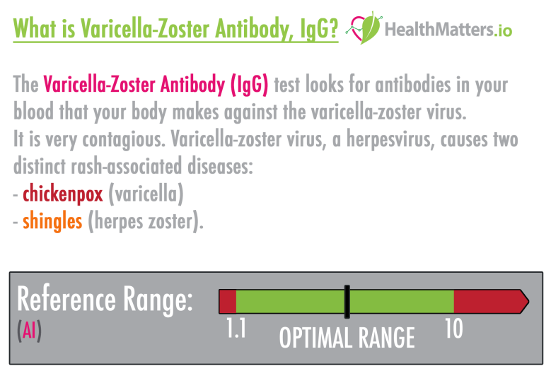 Varicella-Zoster Antibody, IgG high low chickenpox shingles meaning treatment interpretation results